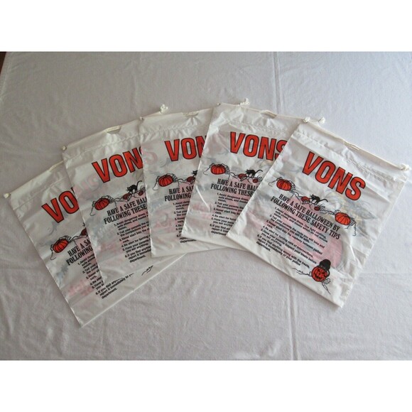 10x Vtg Halloween Cat Jack-o-lantern Plastic Trick or Treat Candy Bags Bats VONS - Picture 2 of 8